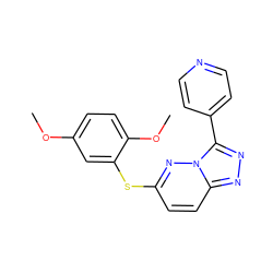 COc1ccc(OC)c(Sc2ccc3nnc(-c4ccncc4)n3n2)c1 ZINC000299831303