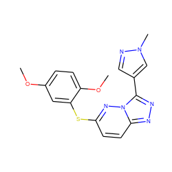 COc1ccc(OC)c(Sc2ccc3nnc(-c4cnn(C)c4)n3n2)c1 ZINC000098208354