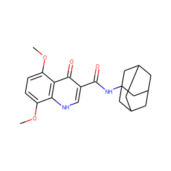 COc1ccc(OC)c2c(=O)c(C(=O)NC34CC5CC(CC(C5)C3)C4)c[nH]c12 ZINC000066079131