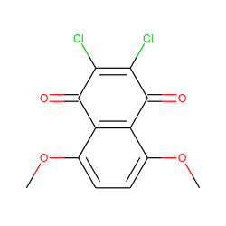 COc1ccc(OC)c2c1C(=O)C(Cl)=C(Cl)C2=O ZINC000000495079