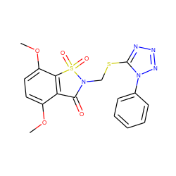 COc1ccc(OC)c2c1C(=O)N(CSc1nnnn1-c1ccccc1)S2(=O)=O ZINC000026747483