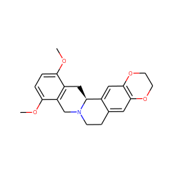 COc1ccc(OC)c2c1C[C@H]1c3cc4c(cc3CCN1C2)OCCO4 ZINC000205509772