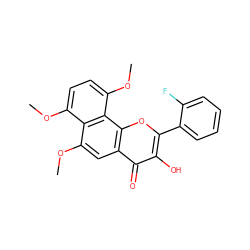 COc1ccc(OC)c2c1c(OC)cc1c(=O)c(O)c(-c3ccccc3F)oc12 ZINC000299866689