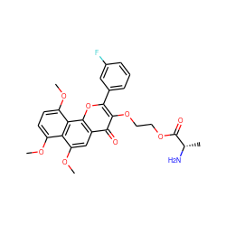 COc1ccc(OC)c2c1c(OC)cc1c(=O)c(OCCOC(=O)[C@H](C)N)c(-c3cccc(F)c3)oc12 ZINC000299853086