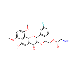 COc1ccc(OC)c2c1c(OC)cc1c(=O)c(OCCOC(=O)CN)c(-c3cccc(F)c3)oc12 ZINC000299851241