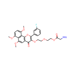 COc1ccc(OC)c2c1c(OC)cc1c(=O)c(OCCOCCOC(=O)CN)c(-c3cccc(F)c3)oc12 ZINC000299854505