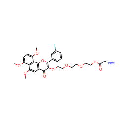 COc1ccc(OC)c2c1c(OC)cc1c(=O)c(OCCOCCOCCOC(=O)CN)c(-c3cccc(F)c3)oc12 ZINC000299853146