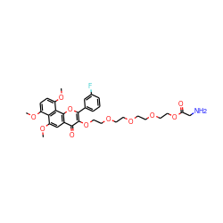 COc1ccc(OC)c2c1c(OC)cc1c(=O)c(OCCOCCOCCOCCOC(=O)CN)c(-c3cccc(F)c3)oc12 ZINC000299853732