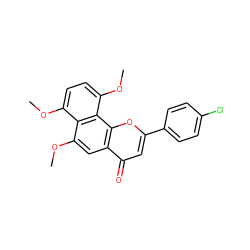 COc1ccc(OC)c2c1c(OC)cc1c(=O)cc(-c3ccc(Cl)cc3)oc12 ZINC000299866937