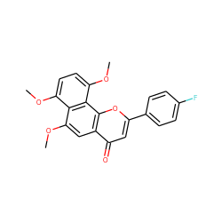 COc1ccc(OC)c2c1c(OC)cc1c(=O)cc(-c3ccc(F)cc3)oc12 ZINC000299856661