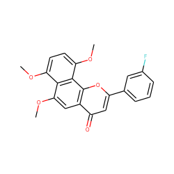 COc1ccc(OC)c2c1c(OC)cc1c(=O)cc(-c3cccc(F)c3)oc12 ZINC000299861595