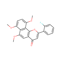 COc1ccc(OC)c2c1c(OC)cc1c(=O)cc(-c3ccccc3F)oc12 ZINC000299866256