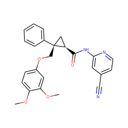 COc1ccc(OC[C@@]2(c3ccccc3)C[C@H]2C(=O)Nc2cc(C#N)ccn2)cc1OC ZINC000205495177