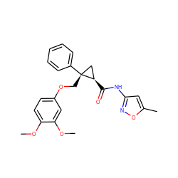 COc1ccc(OC[C@@]2(c3ccccc3)C[C@H]2C(=O)Nc2cc(C)on2)cc1OC ZINC000205488481