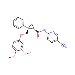 COc1ccc(OC[C@@]2(c3ccccc3)C[C@H]2C(=O)Nc2ccc(C#N)cn2)cc1OC ZINC000200428854