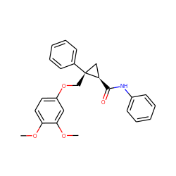 COc1ccc(OC[C@@]2(c3ccccc3)C[C@H]2C(=O)Nc2ccccc2)cc1OC ZINC000200428497