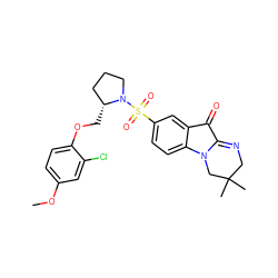 COc1ccc(OC[C@@H]2CCCN2S(=O)(=O)c2ccc3c(c2)C(=O)C2=NCC(C)(C)CN23)c(Cl)c1 ZINC000038218356