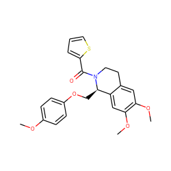 COc1ccc(OC[C@@H]2c3cc(OC)c(OC)cc3CCN2C(=O)c2cccs2)cc1 ZINC000035598300