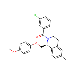 COc1ccc(OC[C@@H]2c3ccc(C)cc3CCN2C(=O)c2cccc(Cl)c2)cc1 ZINC000096271975