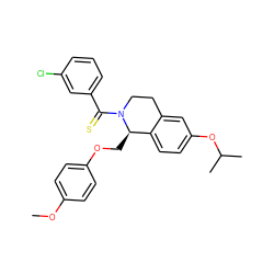 COc1ccc(OC[C@@H]2c3ccc(OC(C)C)cc3CCN2C(=S)c2cccc(Cl)c2)cc1 ZINC001772586477