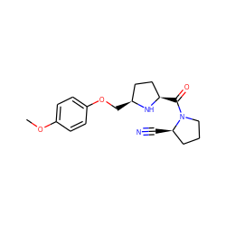 COc1ccc(OC[C@H]2CC[C@@H](C(=O)N3CCC[C@H]3C#N)N2)cc1 ZINC000014947542