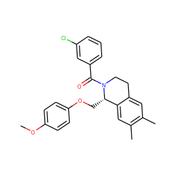 COc1ccc(OC[C@H]2c3cc(C)c(C)cc3CCN2C(=O)c2cccc(Cl)c2)cc1 ZINC000096271979