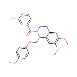 COc1ccc(OC[C@H]2c3cc(OC)c(OC)cc3CCN2C(=O)c2cccc(F)c2)cc1 ZINC000003006321