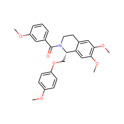 COc1ccc(OC[C@H]2c3cc(OC)c(OC)cc3CCN2C(=O)c2cccc(OC)c2)cc1 ZINC000003005735