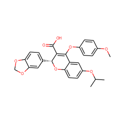 COc1ccc(OC2=C(C(=O)O)[C@@H](c3ccc4c(c3)OCO4)Oc3ccc(OC(C)C)cc32)cc1 ZINC000013473479