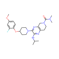 COc1ccc(OC2CCN(c3nc4c(nc3NC(C)C)CCN(C(=O)N(C)C)C4)CC2)c(F)c1 ZINC001772646757