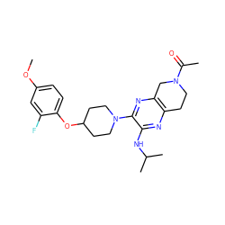 COc1ccc(OC2CCN(c3nc4c(nc3NC(C)C)CCN(C(C)=O)C4)CC2)c(F)c1 ZINC001772599667