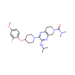 COc1ccc(OC2CCN(c3nc4c(nc3NC(C)C)CN(C(=O)N(C)C)CC4)CC2)c(F)c1 ZINC001772587044