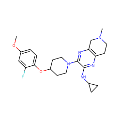 COc1ccc(OC2CCN(c3nc4c(nc3NC3CC3)CCN(C)C4)CC2)c(F)c1 ZINC001772616423