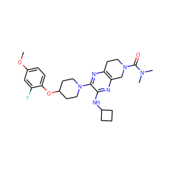 COc1ccc(OC2CCN(c3nc4c(nc3NC3CCC3)CN(C(=O)N(C)C)CC4)CC2)c(F)c1 ZINC001772627078