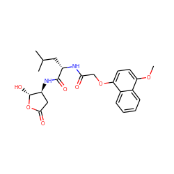 COc1ccc(OCC(=O)N[C@@H](CC(C)C)C(=O)N[C@H]2CC(=O)O[C@@H]2O)c2ccccc12 ZINC000013819149