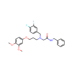 COc1ccc(OCCCN(CC(=O)NCc2ccccc2)Cc2ccc(F)c(F)c2)cc1OC ZINC000040424038