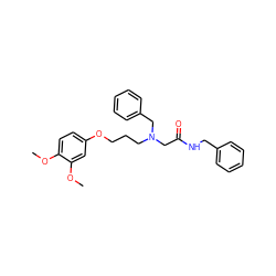 COc1ccc(OCCCN(CC(=O)NCc2ccccc2)Cc2ccccc2)cc1OC ZINC000040943346