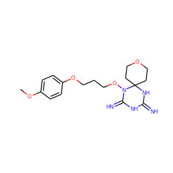 COc1ccc(OCCCON2C(=N)NC(=N)NC23CCOCC3)cc1 ZINC001772580508