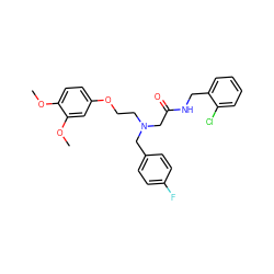 COc1ccc(OCCN(CC(=O)NCc2ccccc2Cl)Cc2ccc(F)cc2)cc1OC ZINC000040421078