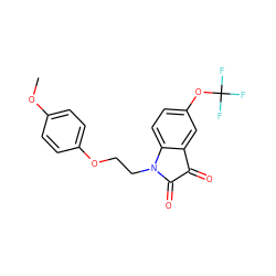 COc1ccc(OCCN2C(=O)C(=O)c3cc(OC(F)(F)F)ccc32)cc1 ZINC000096907195