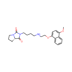 COc1ccc(OCCNCCCCN2C(=O)[C@@H]3CCCN3C2=O)c2ccccc12 ZINC000096933072