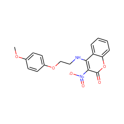 COc1ccc(OCCNc2c([N+](=O)[O-])c(=O)oc3ccccc23)cc1 ZINC000004491512