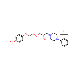 COc1ccc(OCCOC[C@@H](O)CN2CCN(c3ccccc3C(C)(C)C)CC2)cc1 ZINC000103254620