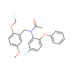 COc1ccc(OCF)c(CN(C(C)=O)c2cc(F)ccc2Oc2ccccc2)c1 ZINC000001489370