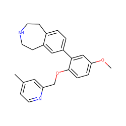 COc1ccc(OCc2cc(C)ccn2)c(-c2ccc3c(c2)CCNCC3)c1 ZINC000205441780