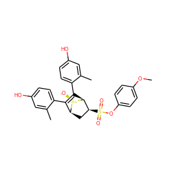 COc1ccc(OS(=O)(=O)[C@H]2C[C@H]3C(c4ccc(O)cc4C)=C(c4ccc(O)cc4C)[C@@H]2[S@+]3[O-])cc1 ZINC000084653424