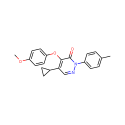 COc1ccc(Oc2c(C3CC3)cnn(-c3ccc(C)cc3)c2=O)cc1 ZINC000066167329