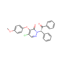 COc1ccc(Oc2c(Cl)cnn([C@H](C(=O)c3ccccc3)c3ccccc3)c2=O)cc1 ZINC000095594585