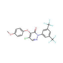 COc1ccc(Oc2c(Cl)cnn(-c3cc(C(F)(F)F)cc(C(F)(F)F)c3)c2=O)cc1 ZINC000066138958