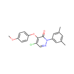 COc1ccc(Oc2c(Cl)cnn(-c3cc(C)cc(C)c3)c2=O)cc1 ZINC000066166950